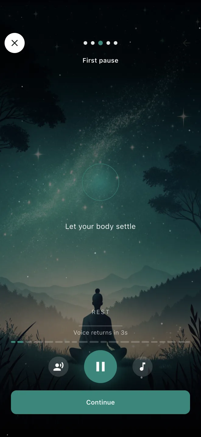 Guided meditation session in Daily Mind Balance