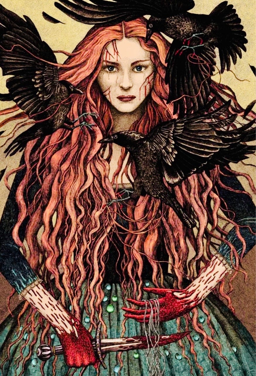 The Morrigan: Goddess of Death, Transformation & Sovereignty — and the Psychological Alchemy That