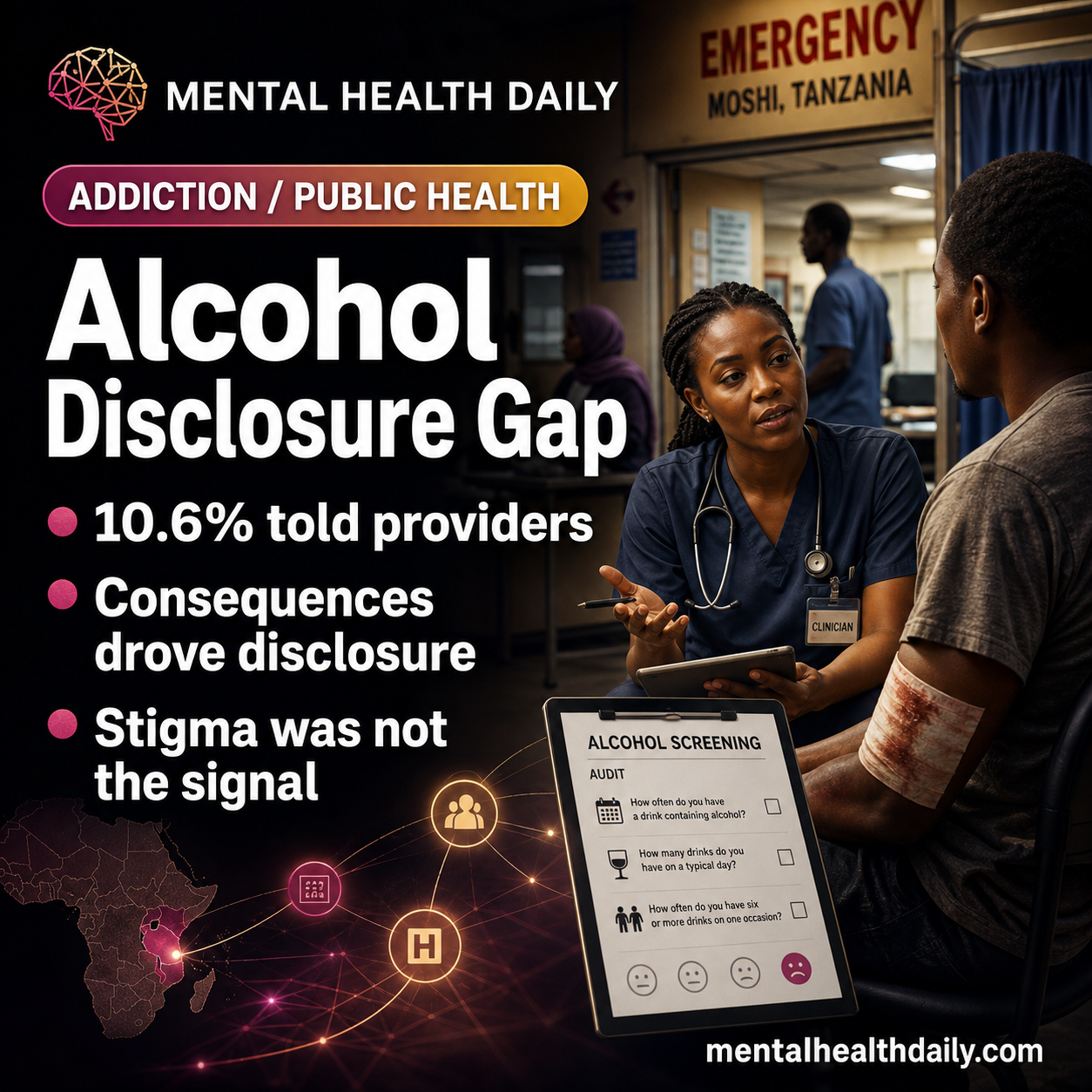 Alcohol Use Disclosure in Tanzania: 10.6% Told Providers