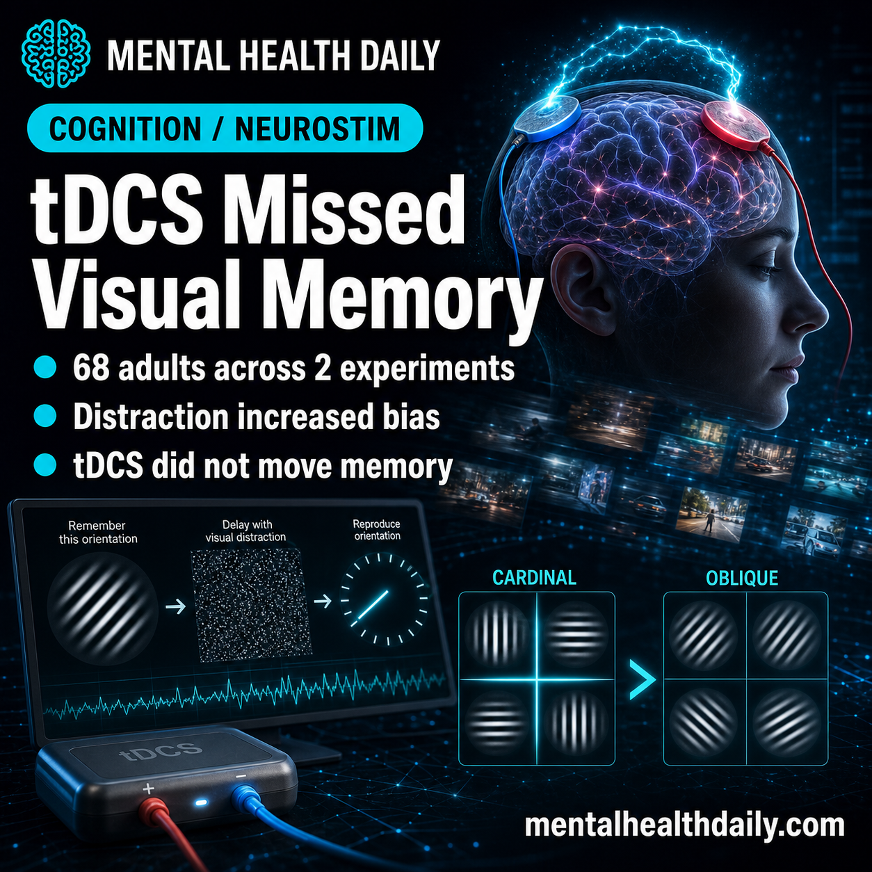 tDCS Failed Visual Working Memory as Distraction Increased Orientation Bias