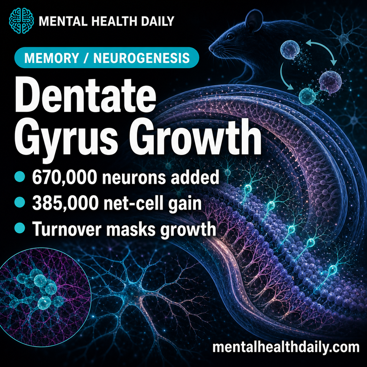 Adult Hippocampal Neurogenesis Added 670,000 Rat Dentate Neurons