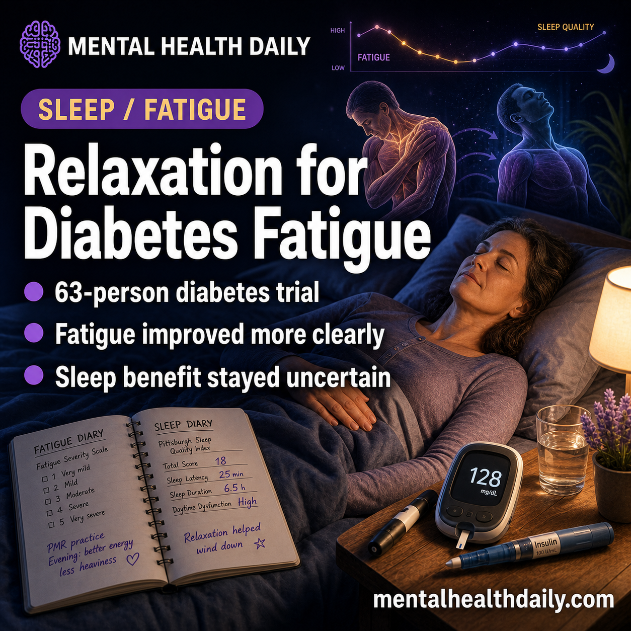 Progressive Muscle Relaxation Reduced Diabetes Fatigue, Not Sleep