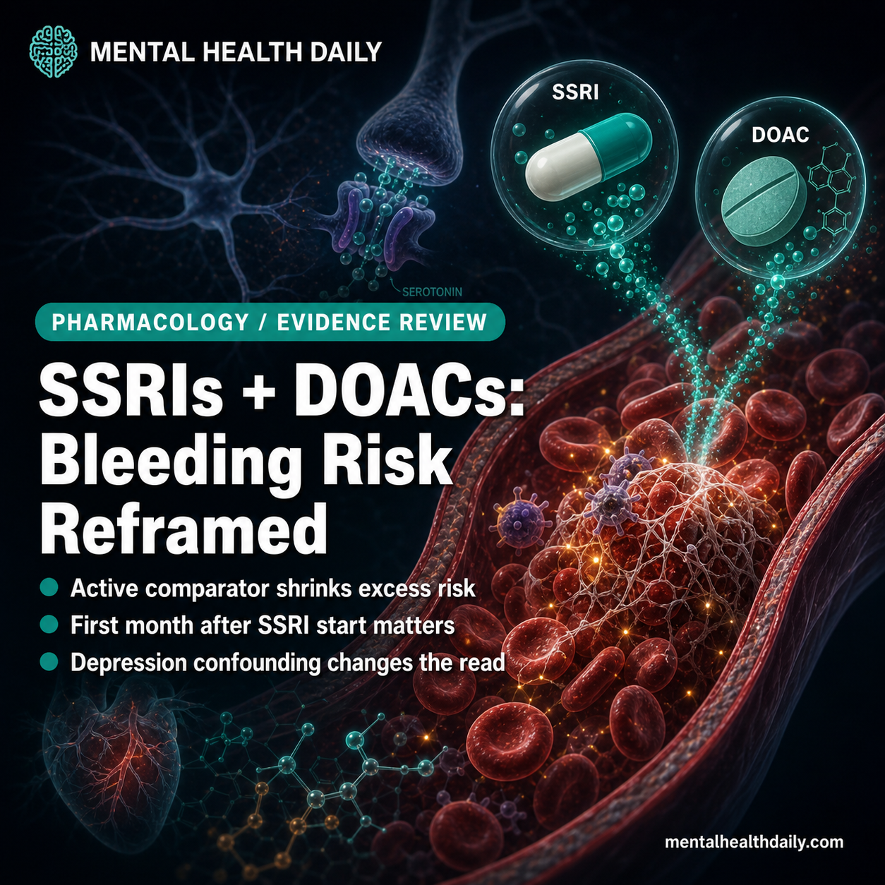 SSRIs + DOACs: No Excess Bleeding vs. Other Antidepressants