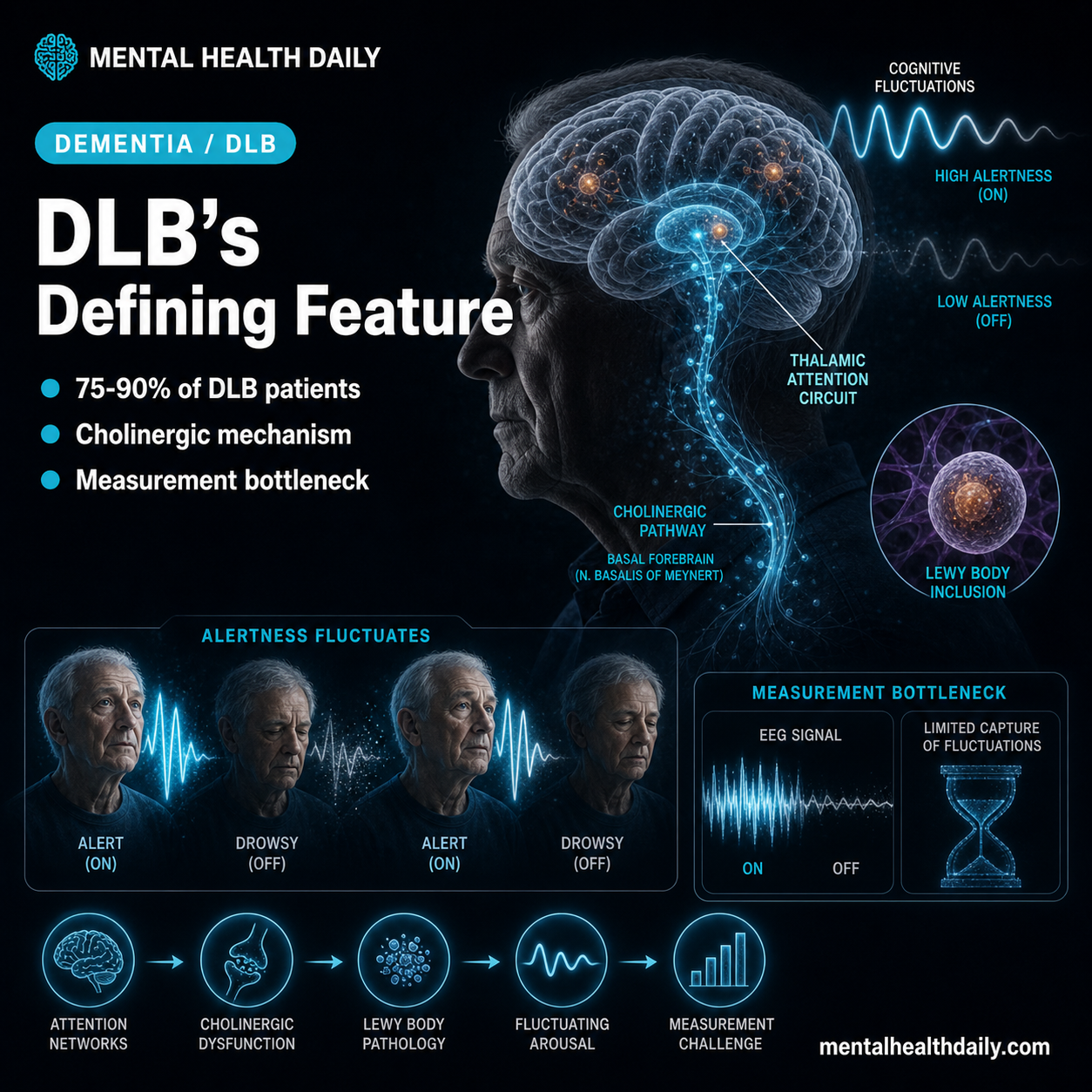 Lewy Body Dementia Cognitive Fluctuations Affect 75-90% of Patients