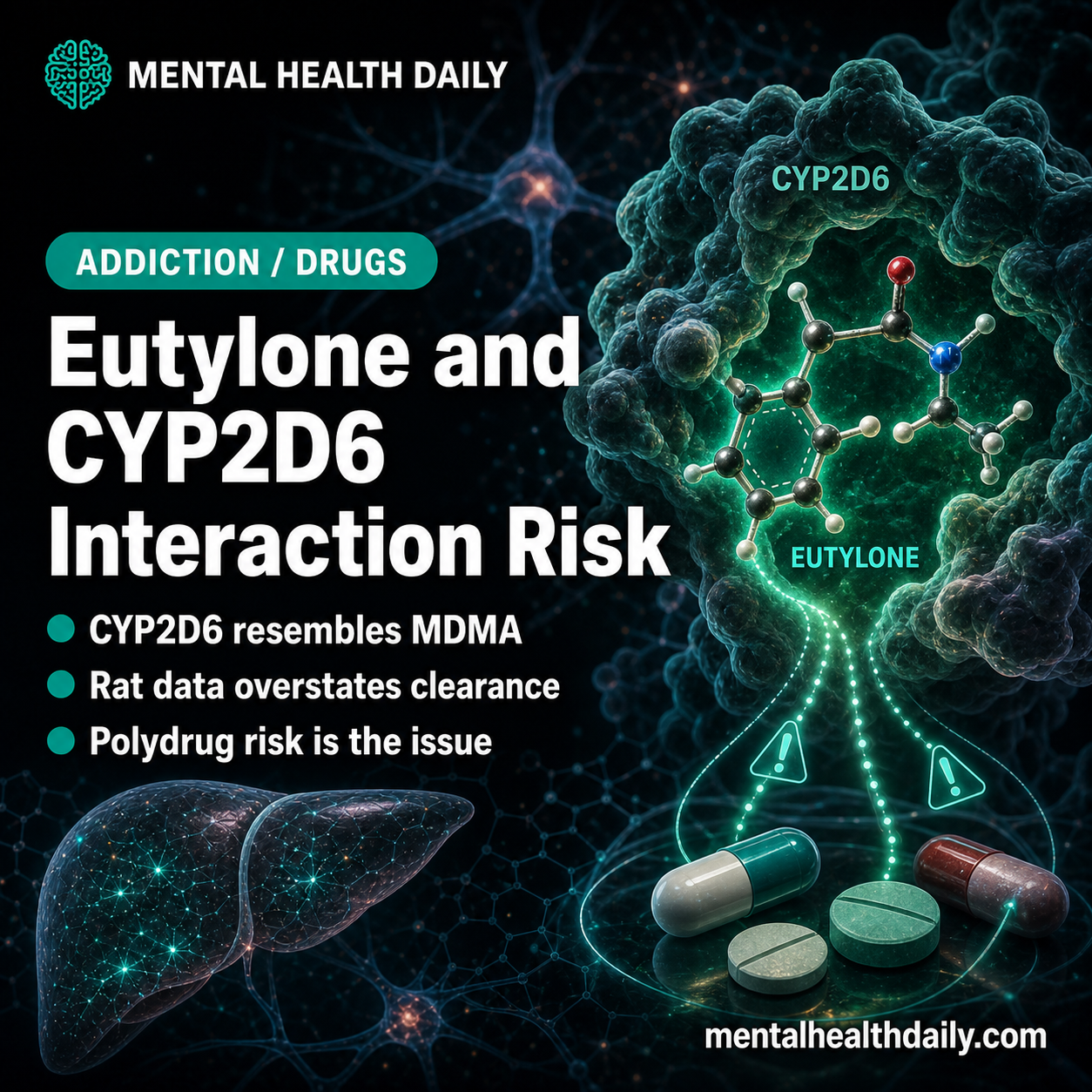 Eutylone Inhibits CYP2D6 Like MDMA: Polydrug Interaction Risk