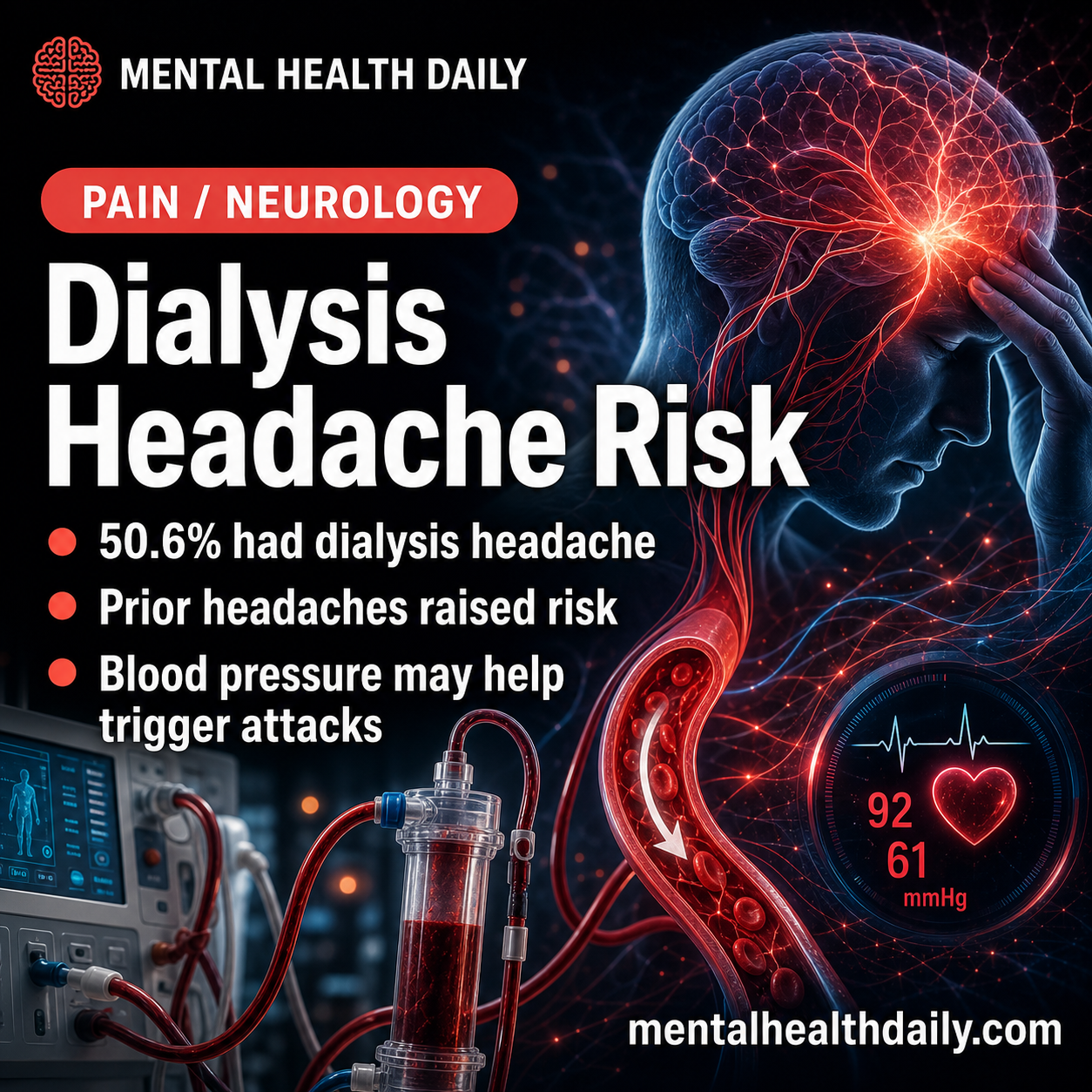 Dialysis Headache in Hemodialysis: Prior Headaches Raise Odds 4.08x