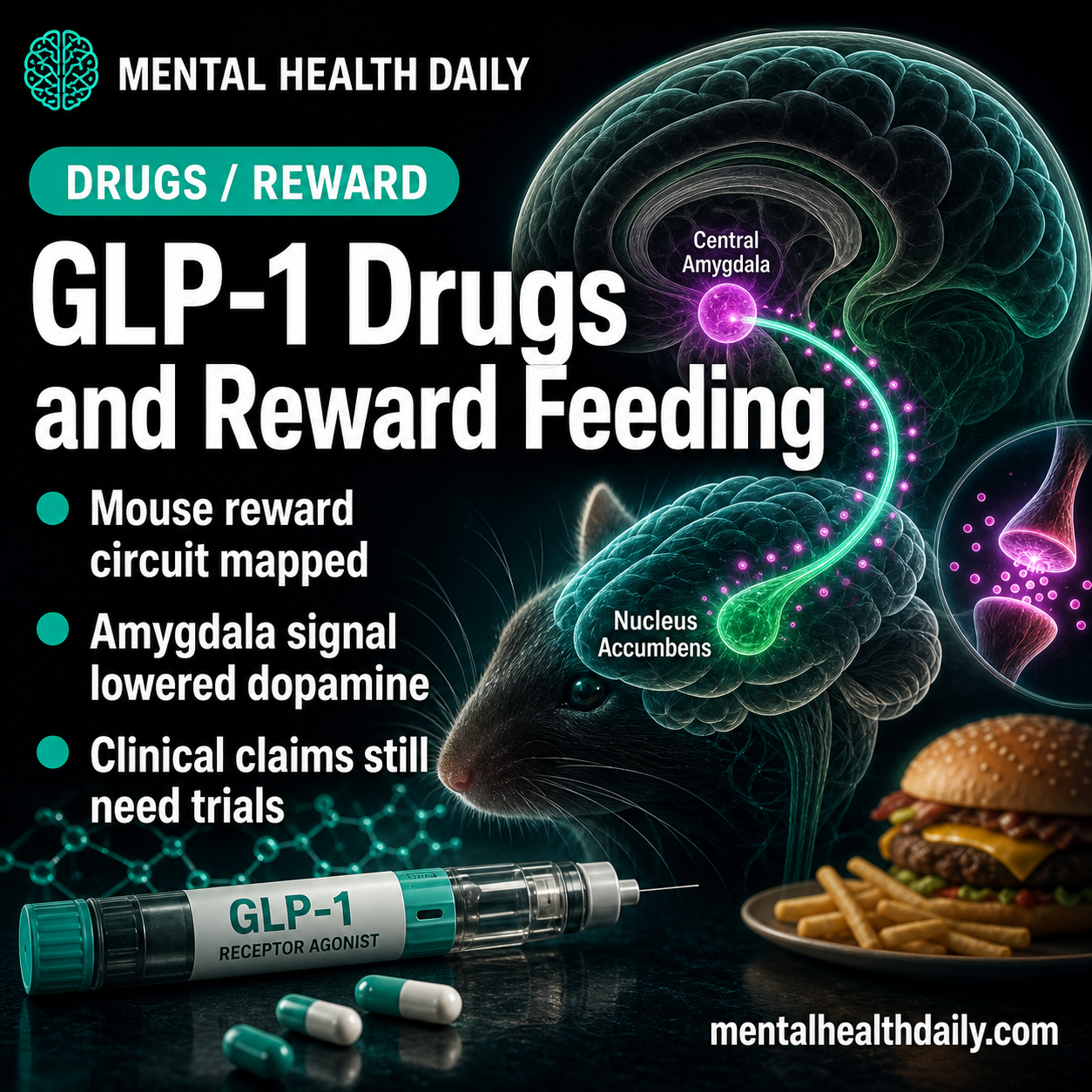 GLP-1 Drugs Suppress Reward Feeding Through an Amygdala-Dopamine Circuit