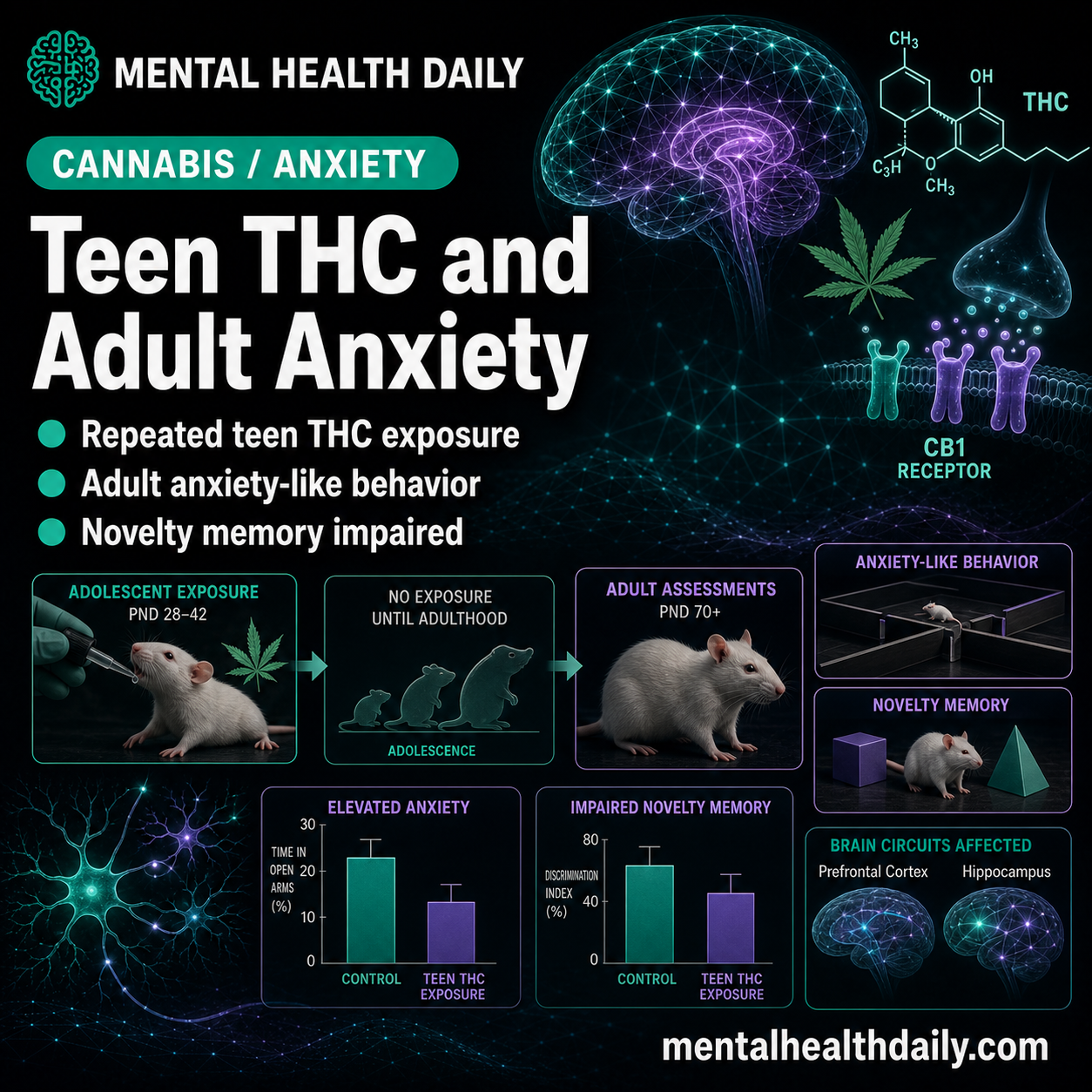 Teen THC Increased Anxiety-Like Behavior in Adult Rats
