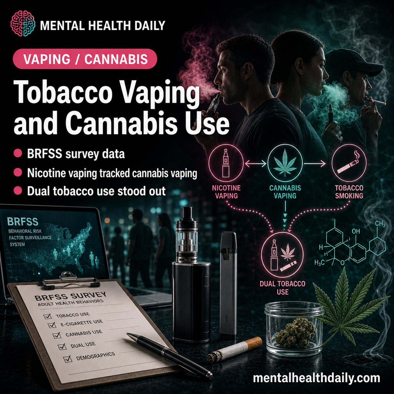 Tobacco Vapers Had 7.12x Cannabis Vaping Odds in BRFSS