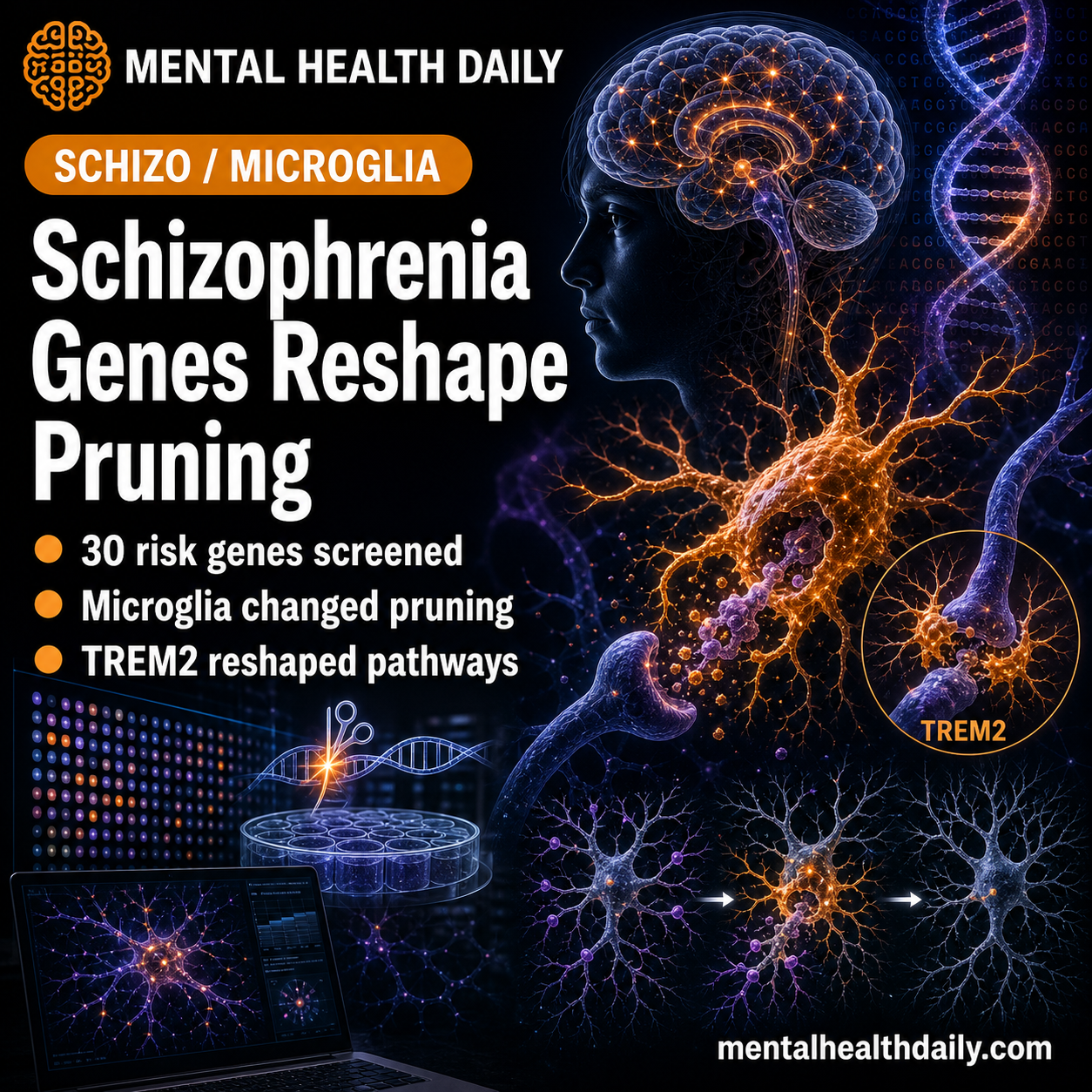 Schizophrenia Risk Genes Reshape Microglial Pruning in CRISPR Screen