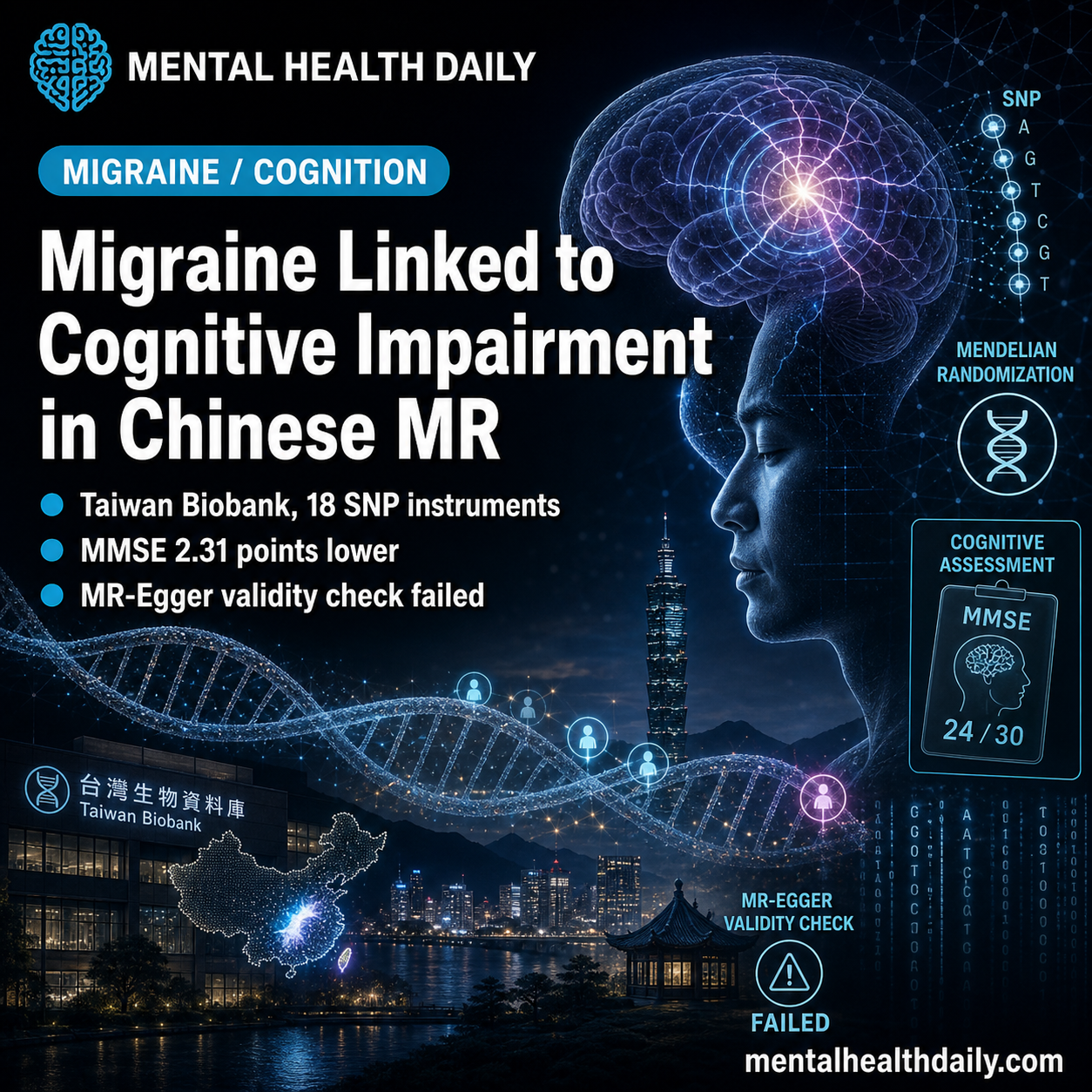 Migraine Linked to Cognitive Impairment in Chinese MR