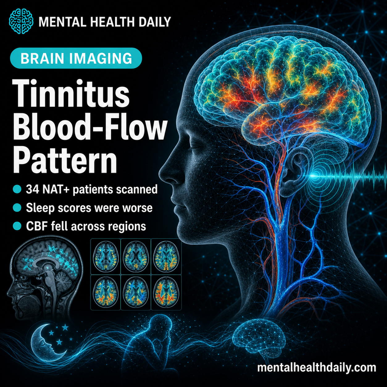 Non-Auditory Tinnitus Linked to Lower Brain Blood Flow
