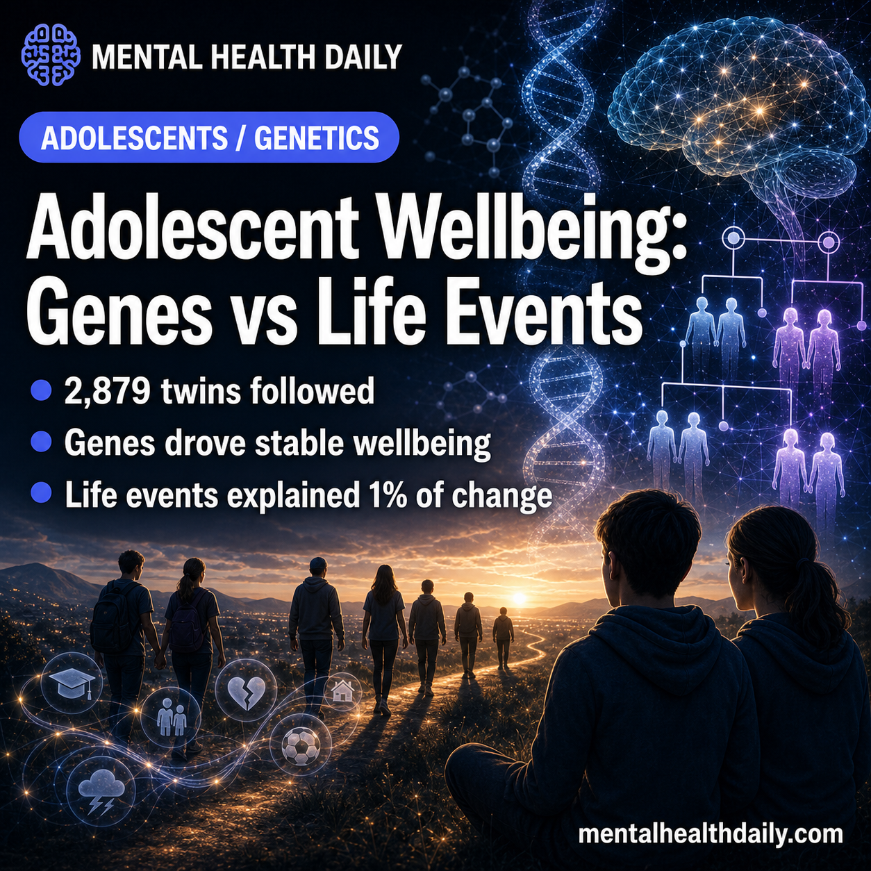 teen-wellbeing:-genes-explain-81%-stability,-life-events-1%-change