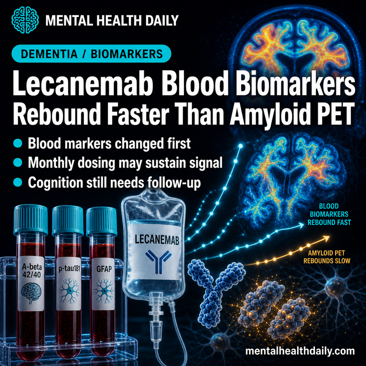 Lecanemab Blood Biomarkers Rebound Faster Than Amyloid PET After Stopping