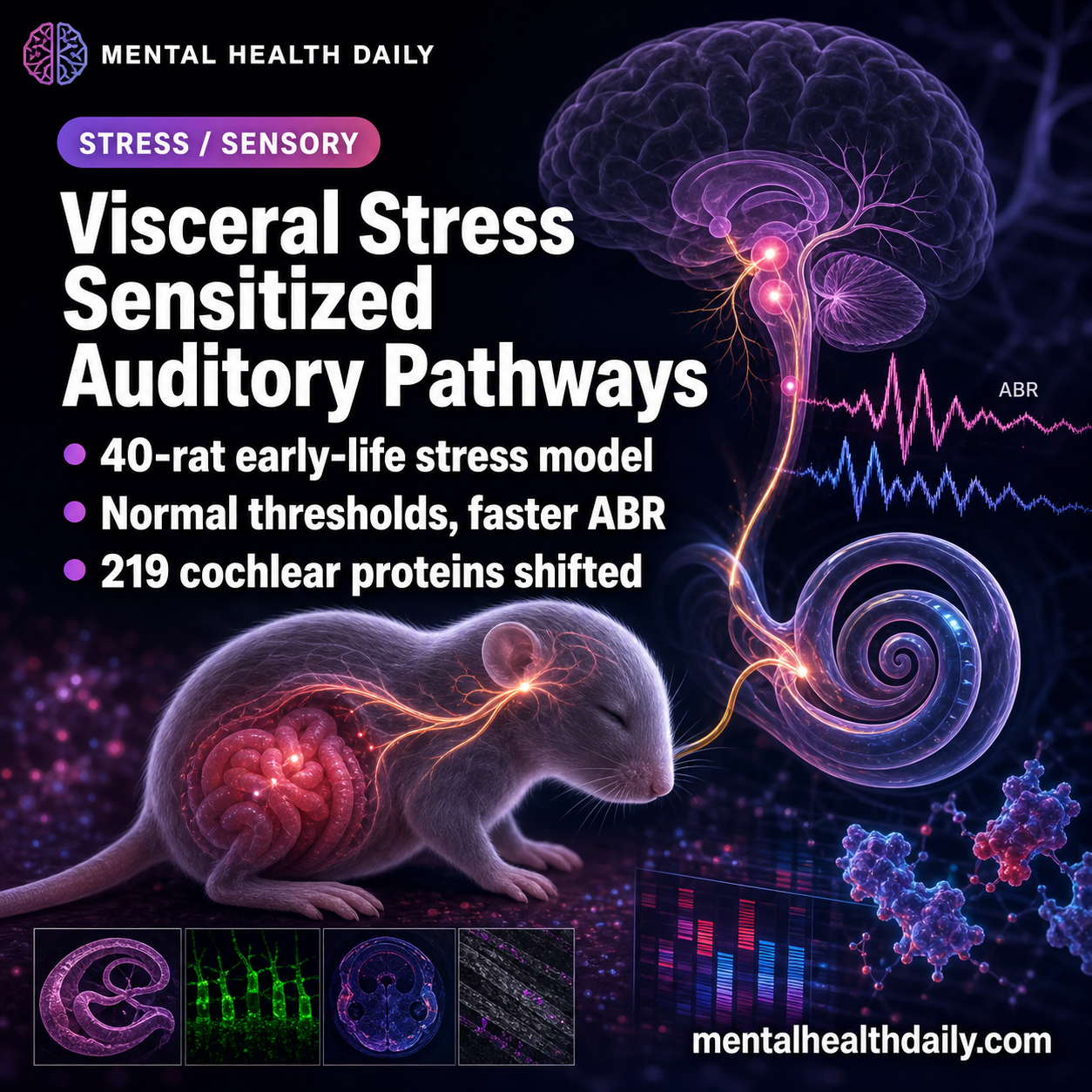 Early-Life Visceral Stress Sensitized Auditory Brainstem Responses in Rats