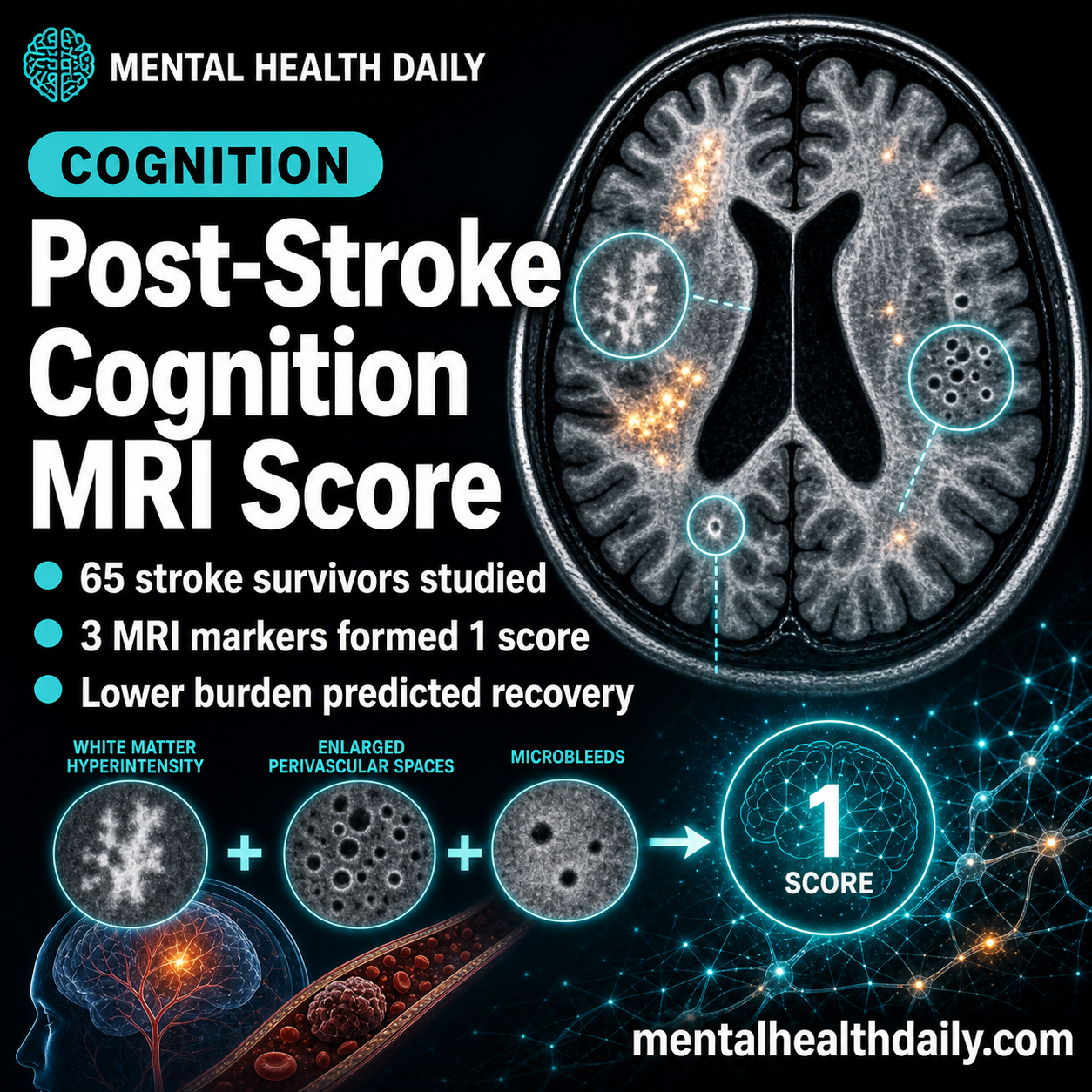 Small-Vessel Disease MRI Score Predicted 90-Day Cognition After Stroke