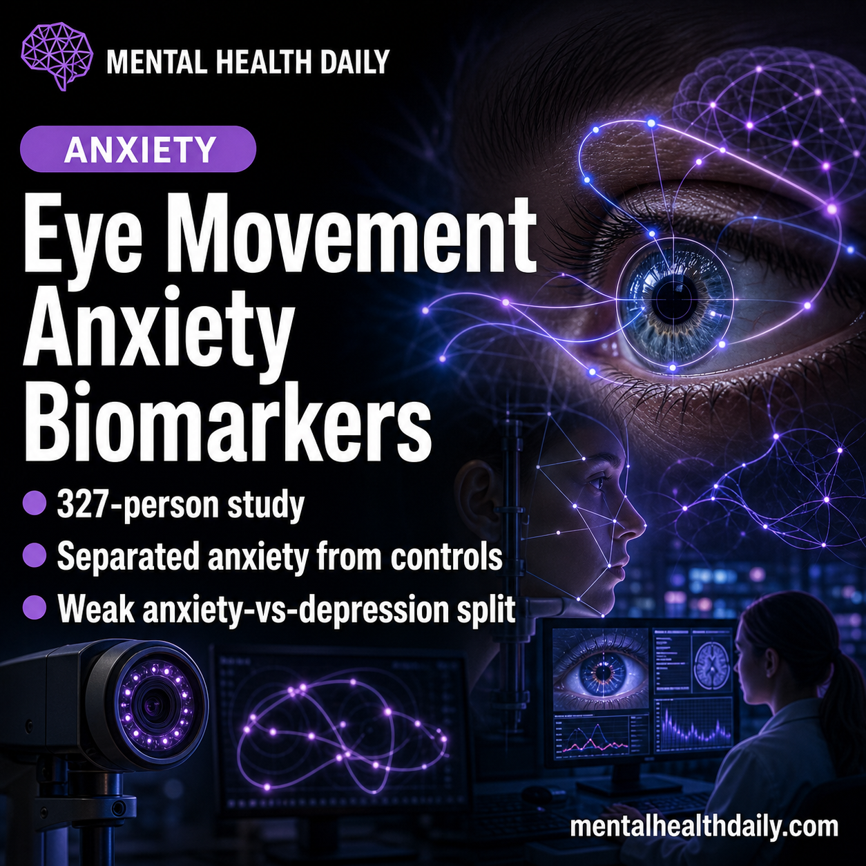 Eye Movement Biomarkers Separated Anxiety from Controls With AUC 0.82