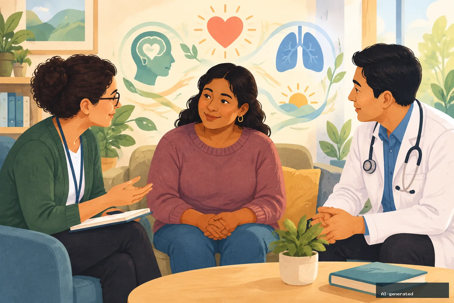 Why physical health is a critical part of care for people with severe mental illness — AI-generated editorial image