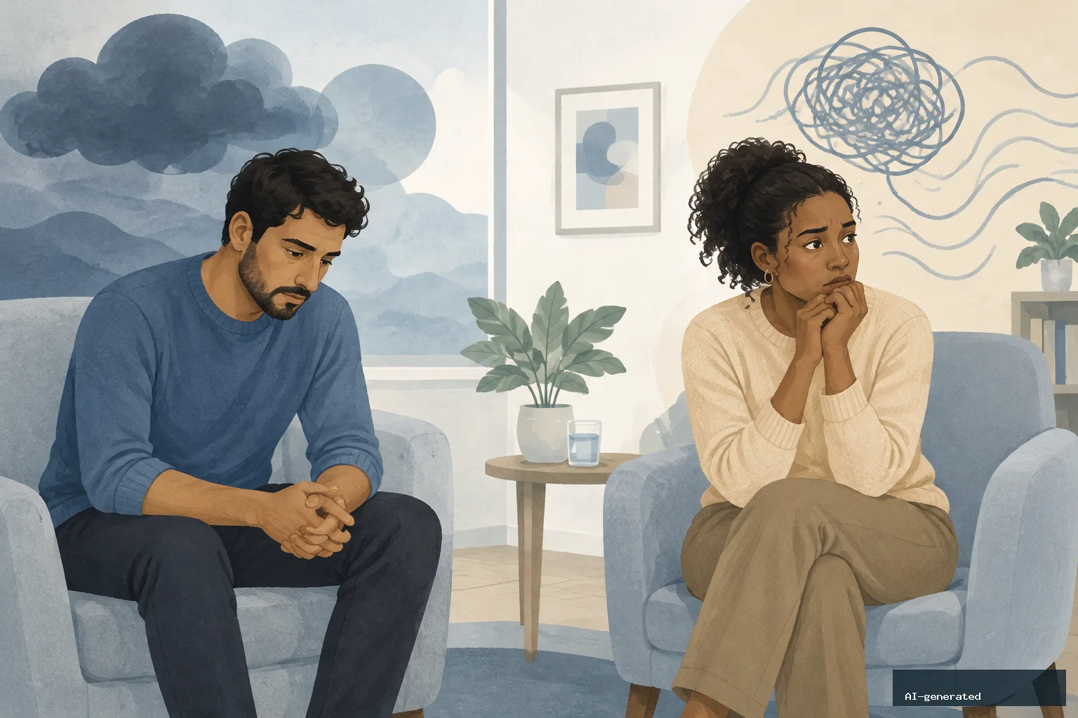 Anxious Distress Was Common in Both Depression and Bipolar Disorder in Tokyo Study — AI-generated editorial image