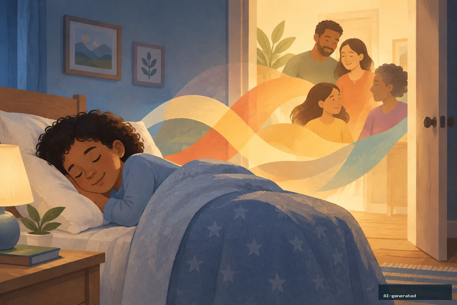 In Children With Cancer, Stronger Family Functioning Is Linked to Fewer Sleep Problems — AI-generated editorial image