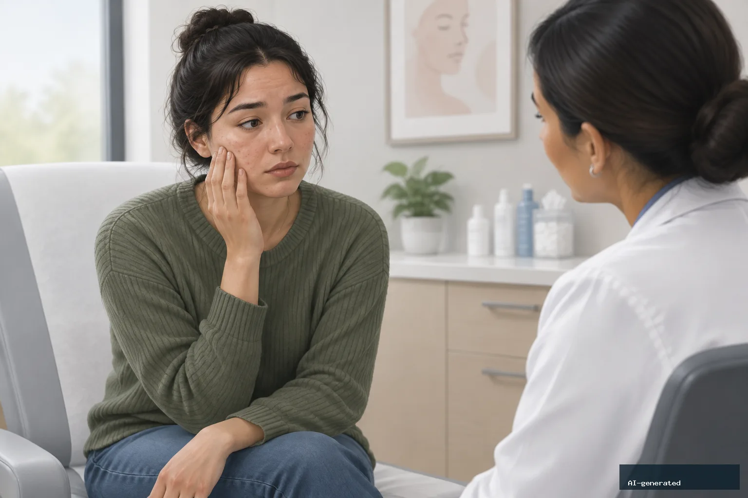 Study Finds Phobic Anxiety Disorders in Nearly 1 in 4 Acne Outpatients — AI-generated editorial image
